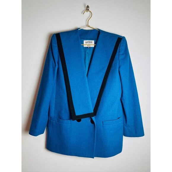 Vintage Kasper Blue Blazer - Picture 1 of 10